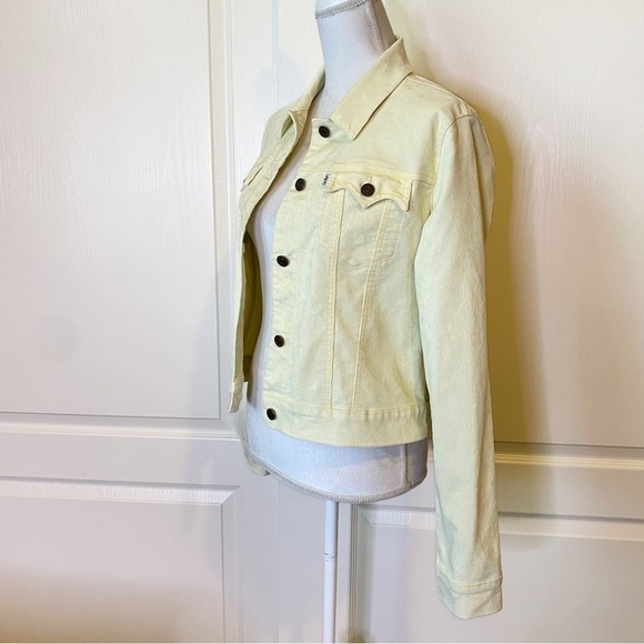 Levi’s Y2K Corduroy Trucker Jacket Pale Yellow Size Large - Picture 4 of 12